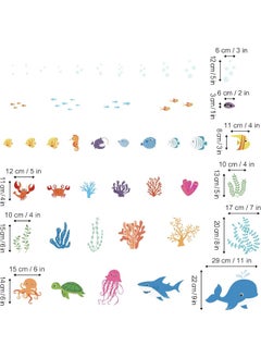 decalmile decalmile Under The Sea Dolphin Fish Wall Stickers Kids Room Wall Decor Vinyl Peel and Stick Wall Decals for Baby Nursery Bedroom Playing Room  - Image 4