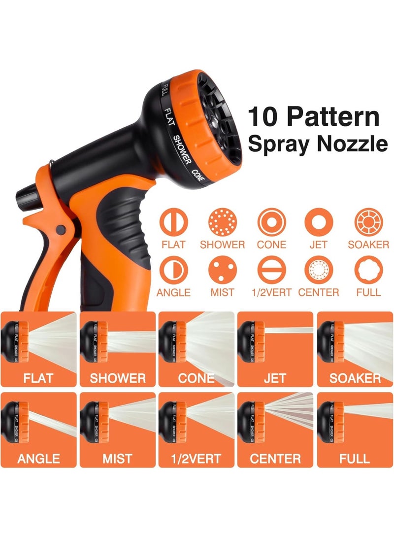 Gonice 100ft Garden Hose, Expandable Water Hose, Flexible No-Kink Water Pipe With 10 Function Hose Spray Nozzle, Solid Brass Connector, Holder & Storage Bag for Watering and Washing - Image 3