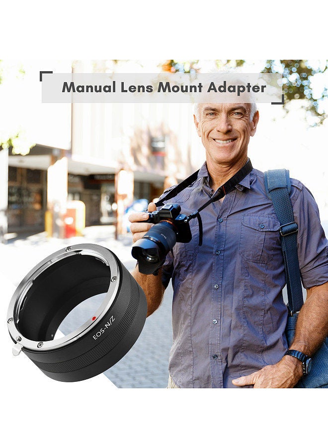 Manual Lens Mount Adapter Ring Aluminum Alloy for Canon EF Mount Lens to Nikon Z5/Z6/Z7/Z50 Z-Mount Mirrorless Camera