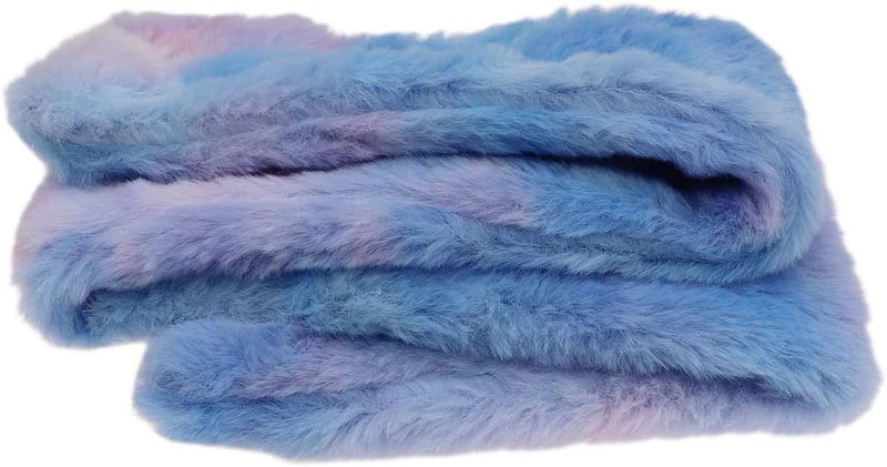 Newfancy Kids Winter Rainbow Scarf Gradient Cross Tie Collar Fluffy Fur Plush Shawl Wrap Neck Warmer for Toddler Girls Boys - Image 5