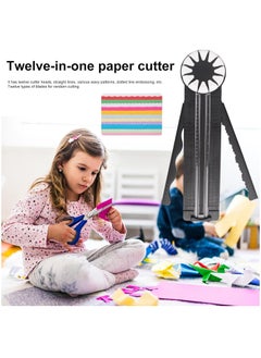 Generic Paper Cutter - 12 in 1 Versatile Paper Craft Machine, Professional Paper Cutting Tool with Wave and Straight Blades, Ideal for Scrapbooking and Card Making(Black)  - Image 2
