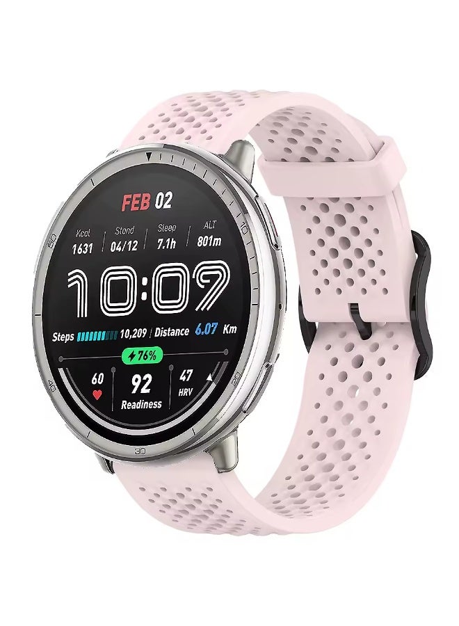 shomira 22mm Watch Band Breathable Soft Hole Wristband Compatible with Samsung Galaxy Watch 3 45mm/Watch 46mm/Gear S3/Huawei watch GT4 GT3 46MM/Huawei Watch 3/4/GT2E/GT2 Pro/GT GT2 46MM/Amazfit GTR 4/3/3Pro/2/2e (Pink) - Image 1