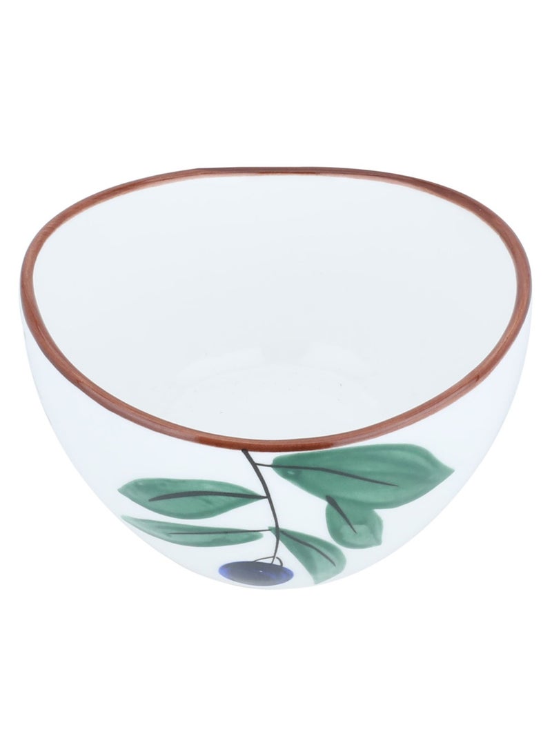 Alsaif Gallery White Oval Porcelain Bowl with Blue Fruit Pattern 4.15  - Image 2