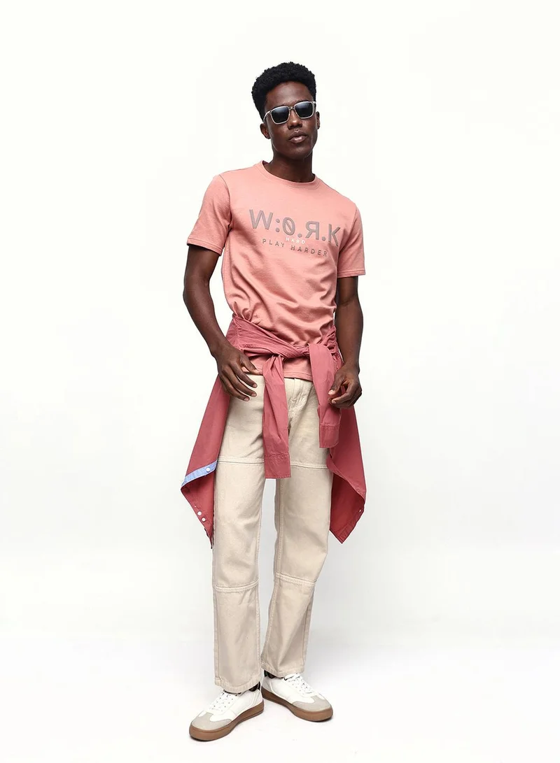 Dennis Lingo Men's Ash Rose 100% Cotton Relaxed T-Shirt