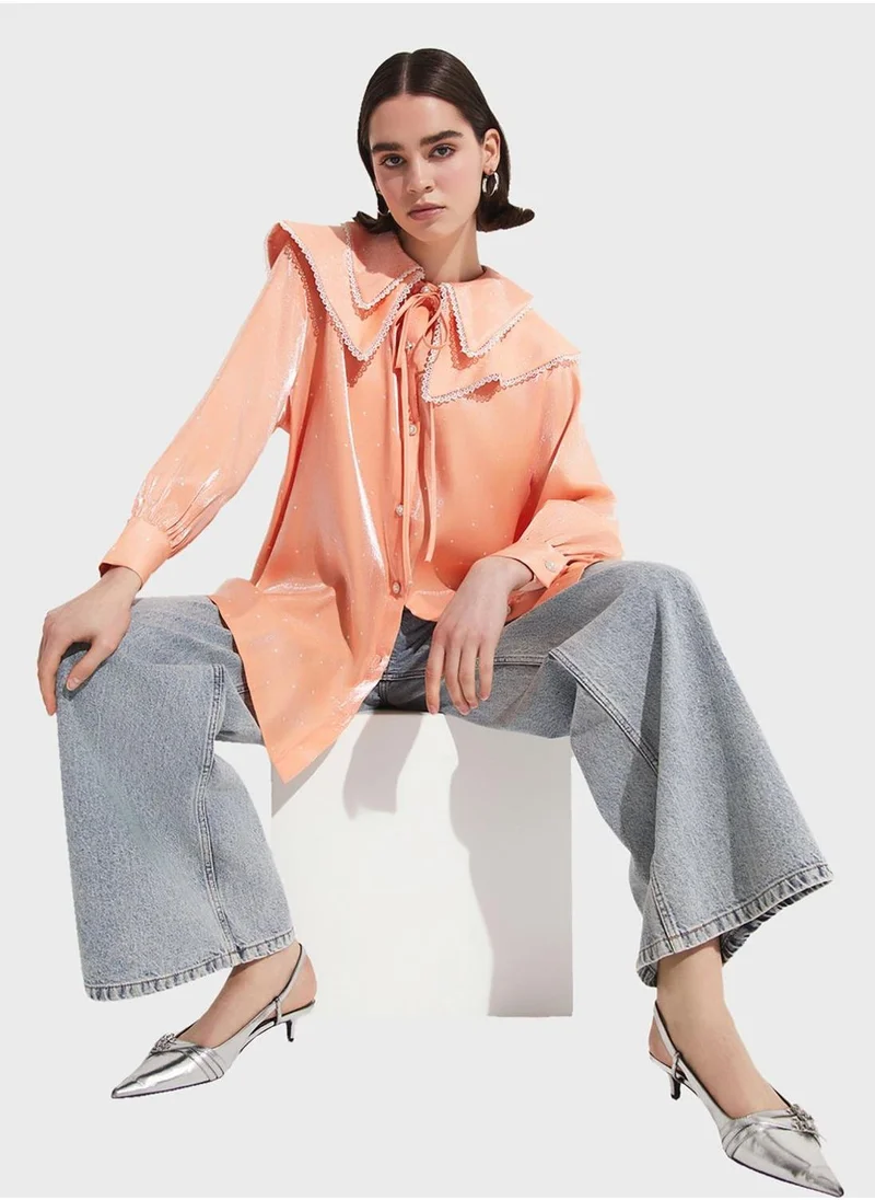 JUNE Baby Collar Button Down Shirt