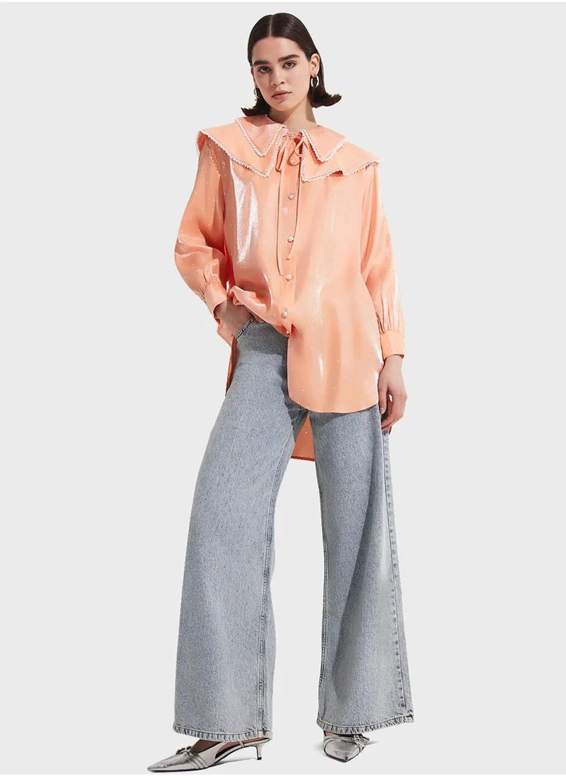 JUNE Baby Collar Button Down Shirt