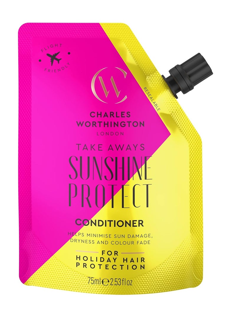 CHARLES WORTHINGTON Sunshine Protect Conditioner Takeaway Moringa Seed Oil UV filters Hydrate and Nourish salon Shampoo for Sun Protection 75ml  - Image 1