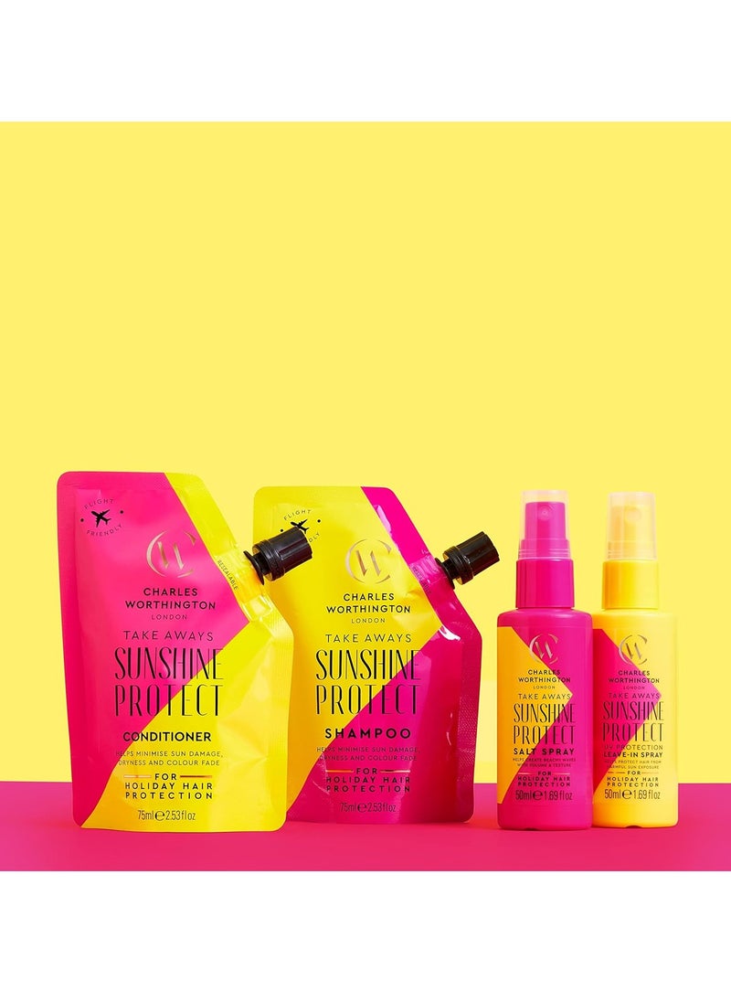 CHARLES WORTHINGTON Sunshine Protect Conditioner Takeaway Moringa Seed Oil UV filters Hydrate and Nourish salon Shampoo for Sun Protection 75ml  - Image 3