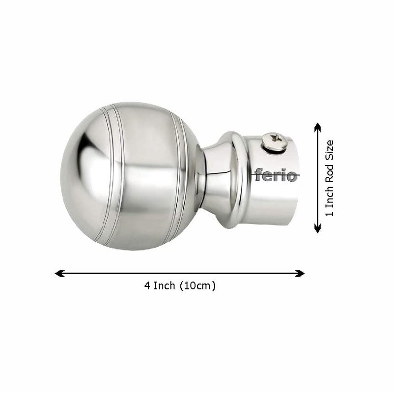 FERIO Stainless Steel and Mirror Finish Curtain Brackets Holders for Door and Window Fitting Accessories for 1 Inch Rod Pocket Only Finals Set (2 Pack) - Image 2