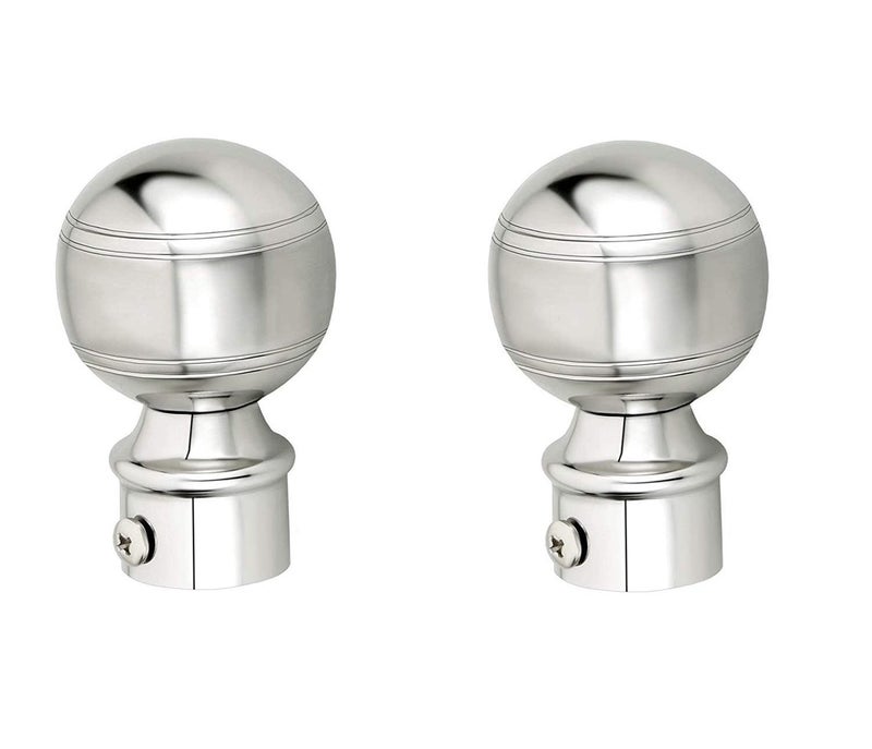 FERIO Stainless Steel and Mirror Finish Curtain Brackets Holders for Door and Window Fitting Accessories for 1 Inch Rod Pocket Only Finals Set (2 Pack) - Image 1