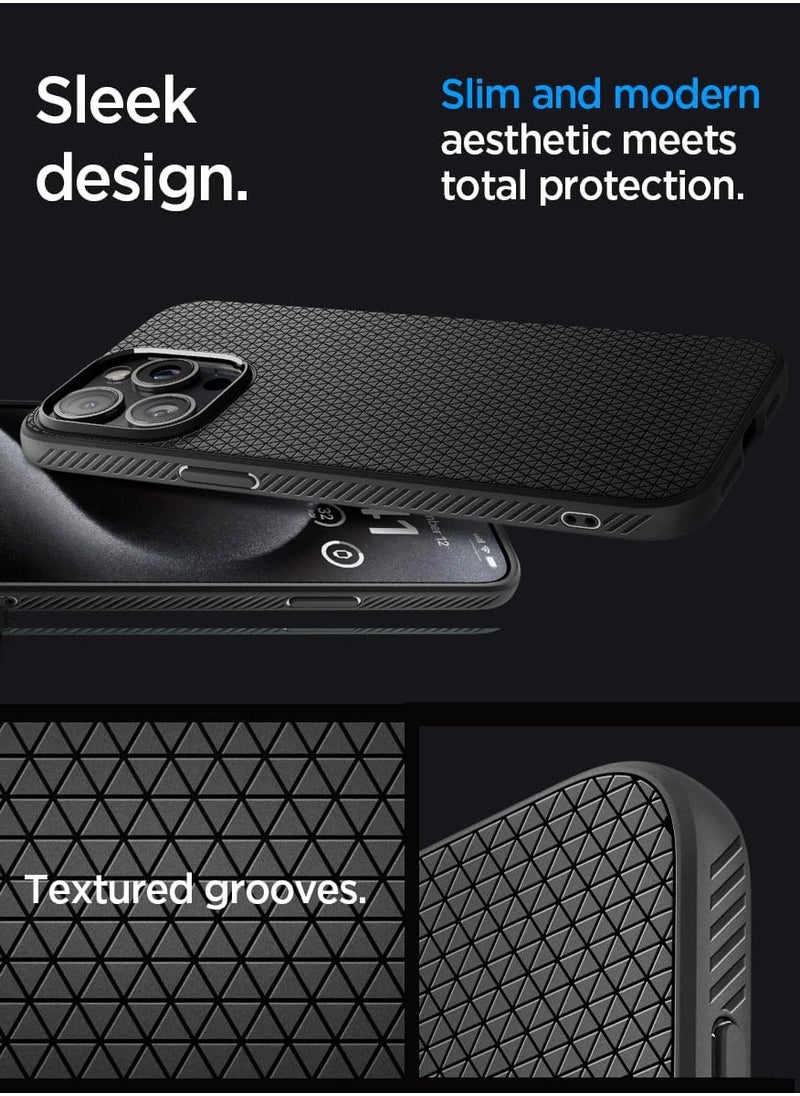 Spigen - Liquid Air for iPhone 15 Pro Max Case Cover - Matte Black - Image 1