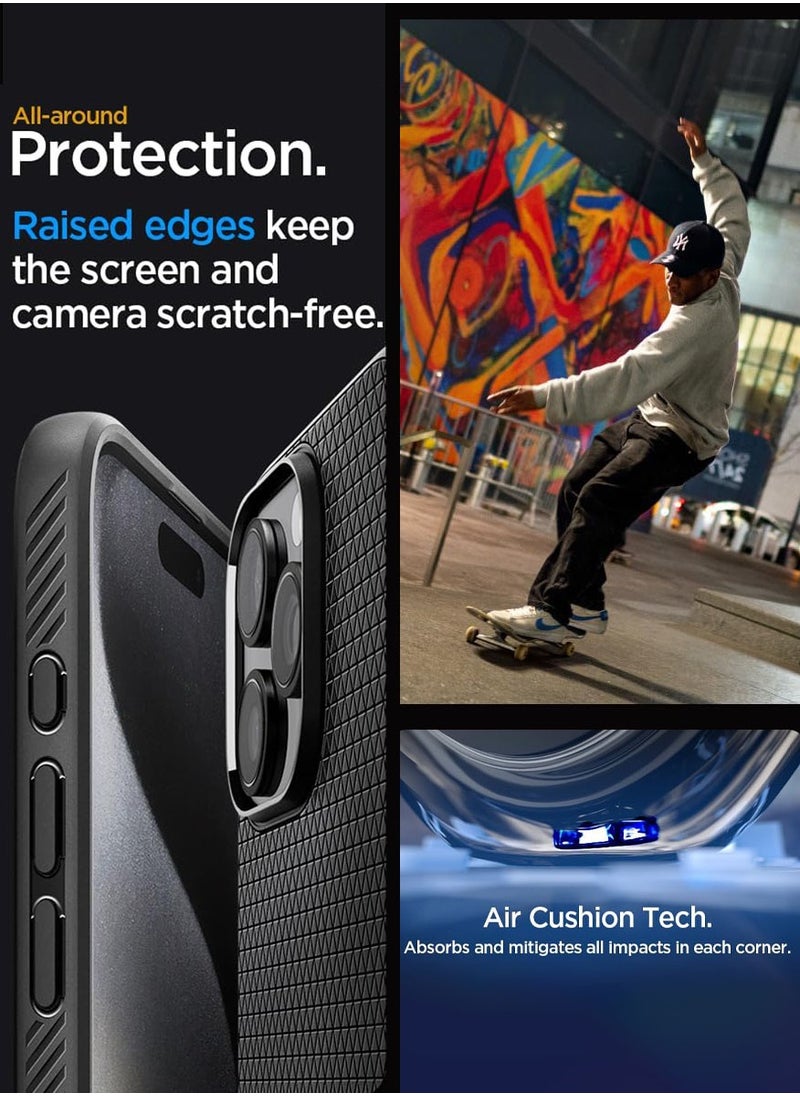 Spigen - Liquid Air for iPhone 15 Pro Max Case Cover - Matte Black - Image 1