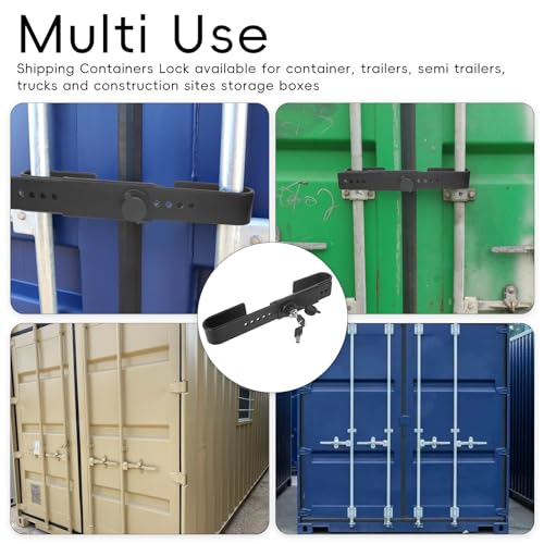 Quality Life Shipping Container Lock, Cargo Door Lock, Heavy Duty Steel Trailer Box Lock with 2 Keys, Dust Cover Re-useable - Black - Image 2