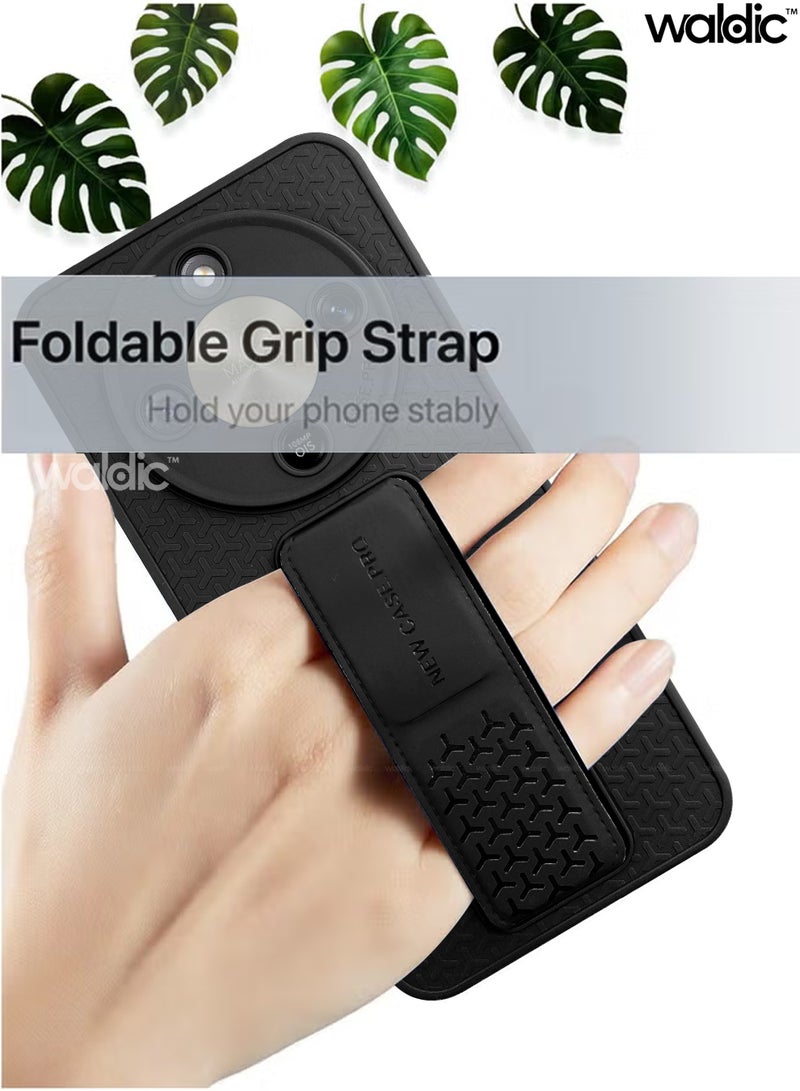 Waldic Honor X9d Premium Case | Premium Silicone Magnetic Hand Grip Holder Case Cover Designed for Honor X9d | Honor X9d Case Camera and Drop Protection Thin Protective Back Cover Case for Honor X9d - Black - Image 5