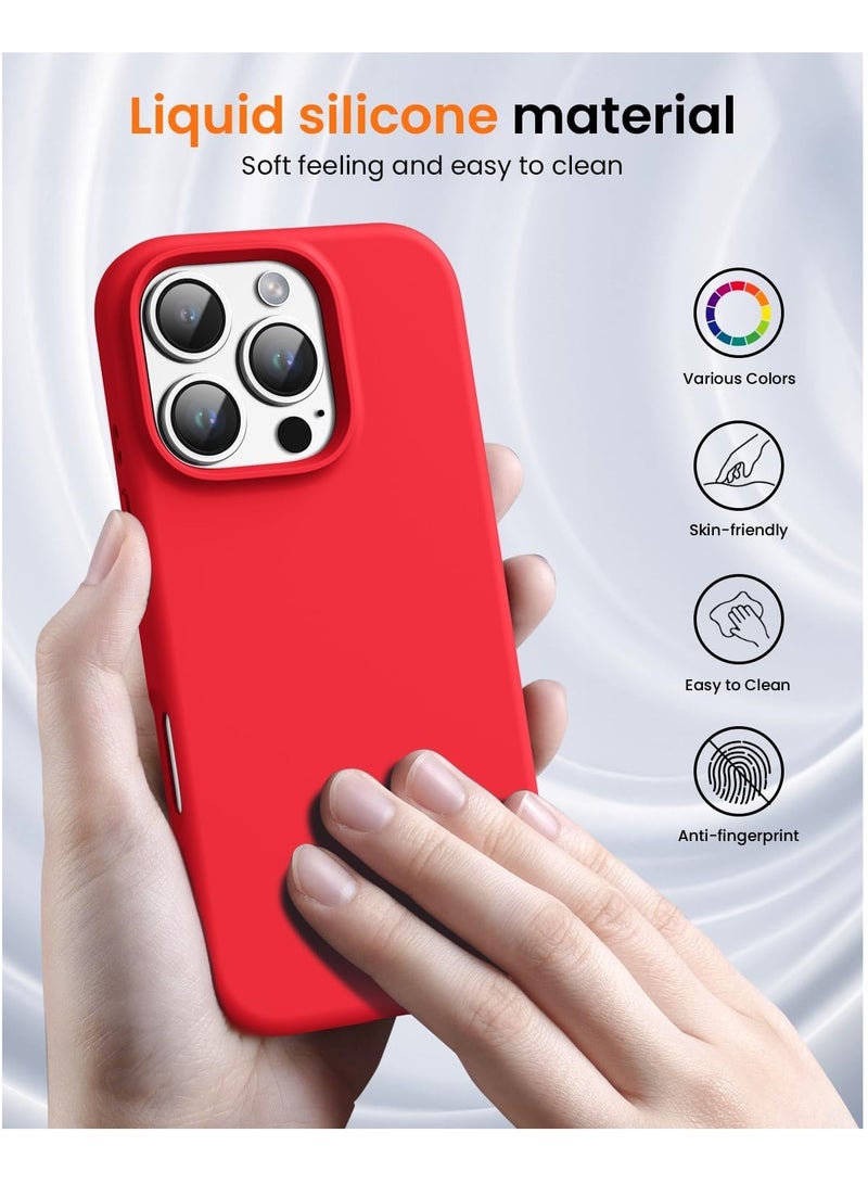 DUSALA iPhone 16 Pro Max Case, Liquid Silicone Phone Case for iPhone 16 Pro Max 6.9 Inch, Colorful Silky-Soft Protective Cover (Red) - Image 3