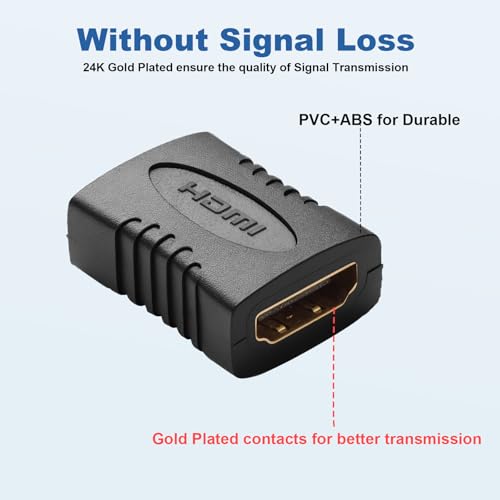 exgoofit HDMI Female to HDMI Female Coupler Connector Pack 6pcs Adapter Extender F/F High Speed - Image 5
