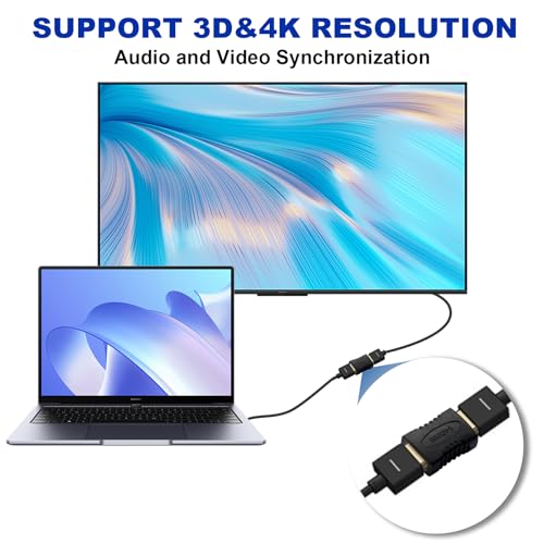 exgoofit HDMI Female to HDMI Female Coupler Connector Pack 6pcs Adapter Extender F/F High Speed - Image 4