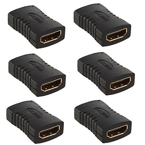 exgoofit HDMI Female to HDMI Female Coupler Connector Pack 6pcs Adapter Extender F/F High Speed - Image 1