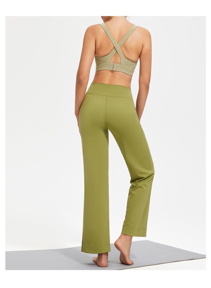 Wide Leg Yoga Pants For Women Solid Color High Waist Sweatpants With Pockets Stretch Comfy Workout Sports Trousers  - Image 3
