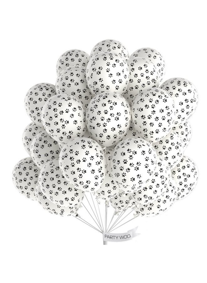 PartyWoo Paw Balloons, 50 Pcs 12 Inch White Paw Print Balloons, Latex Balloons For Balloon Garland Arch As Dog Party Decorations, Dog Birthday Decorations, Dog Themed Party Decorations  - Image 1
