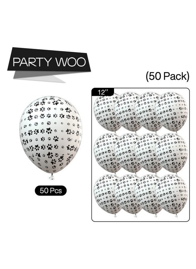 PartyWoo Paw Balloons, 50 Pcs 12 Inch White Paw Print Balloons, Latex Balloons For Balloon Garland Arch As Dog Party Decorations, Dog Birthday Decorations, Dog Themed Party Decorations  - Image 5
