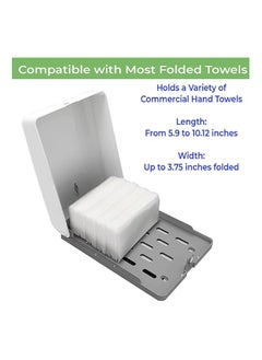 VINSTAR Paper Towel Dispensers, Wall Mount Commercial Toilet Tissue Dispensers Paper Towel Holder C-Fold/Multifold Paper Hand Towel Dispenser for Bathroom, Kitchen (White)  - Image 3