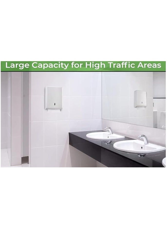 VINSTAR - Paper Towel Dispensers, Wall Mount Commercial Toilet Tissue Dispensers Paper Towel Holder C-Fold/Multifold Paper Hand Towel Dispenser for Bathroom, Kitchen (White) - Image 1
