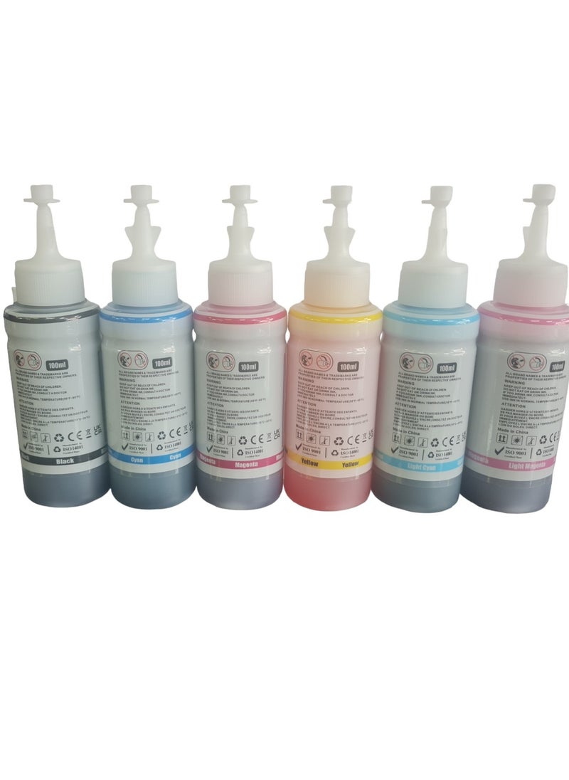Refill 673 refill ink Compatible with EPSON 6731 6731 6733 6734 6735 6736,used with Epson printer L800 L801L805 L810 L850 L1800 Six color Dye Ink 100 ML.  - Image 2