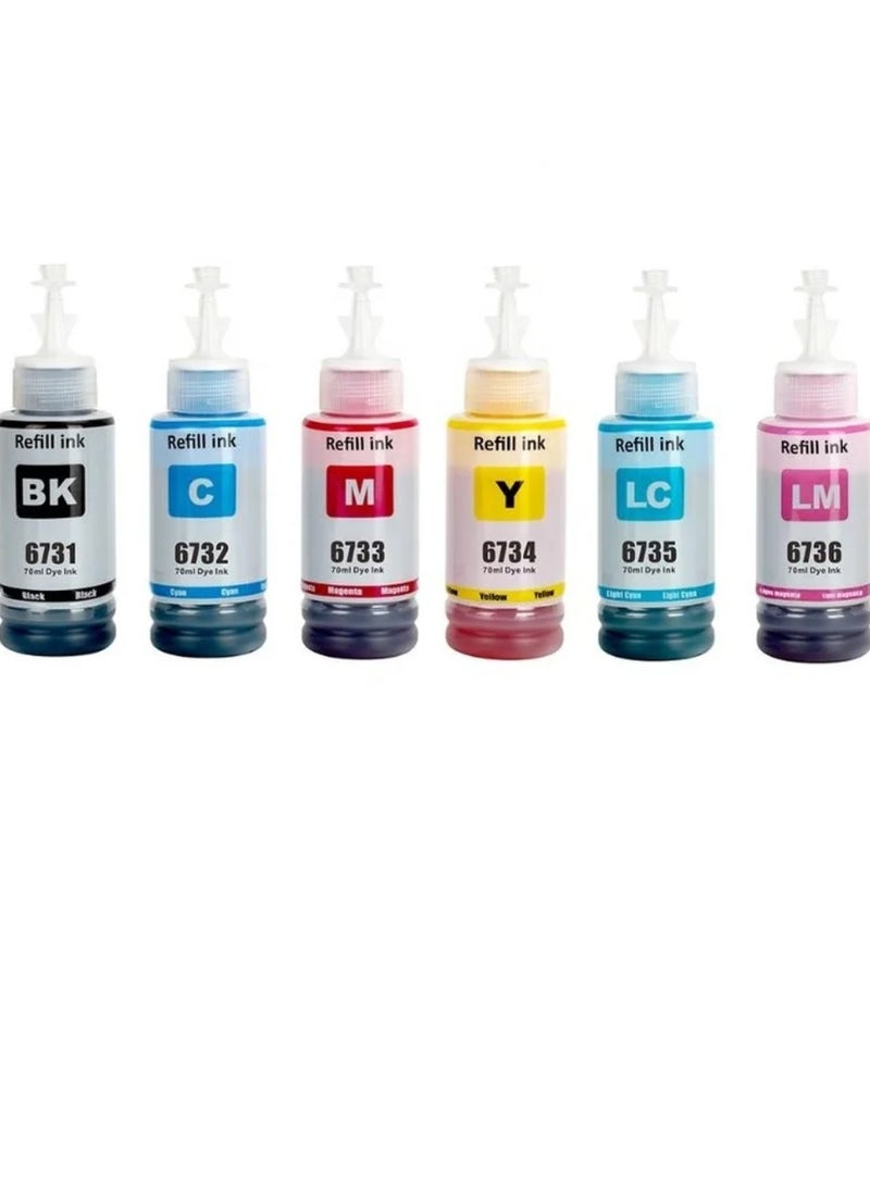 Refill 673 refill ink Compatible with EPSON 6731 6731 6733 6734 6735 6736,used with Epson printer L800 L801L805 L810 L850 L1800 Six color Dye Ink 100 ML.  - Image 1