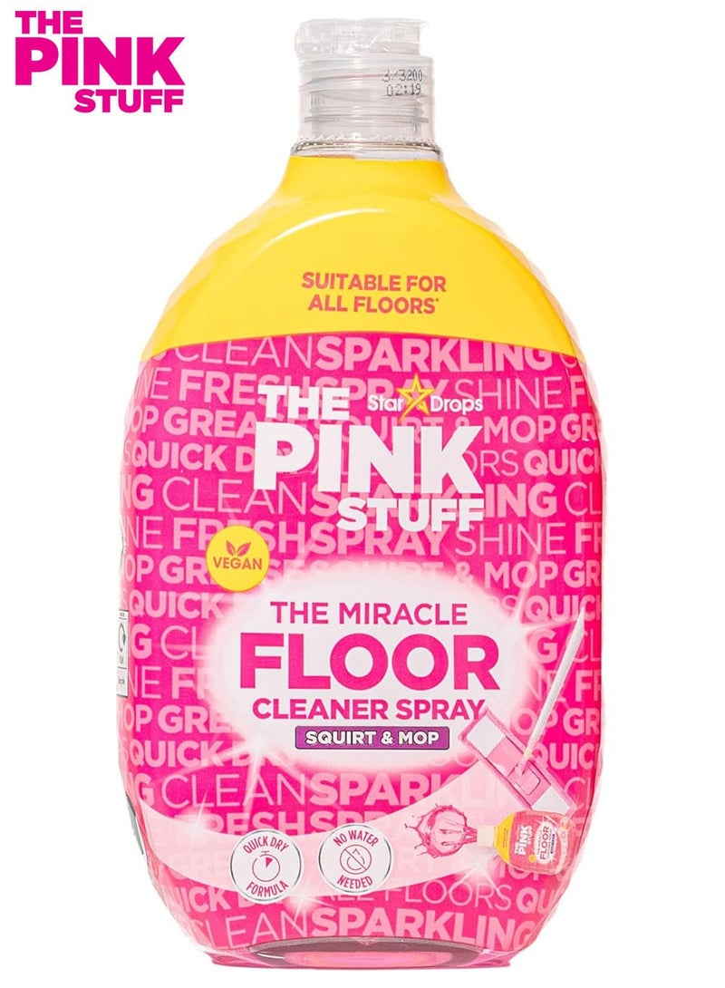 ذا بينك ستاف منظف الارضيات المباشر من ميراكل | بخاخ وممسحة 750 مل - تركيبة سريعة الجفاف | لا حاجة للماء | صديق للنباتيين | مناسب لجميع - رائحة الراوند المنعشة - Image 1