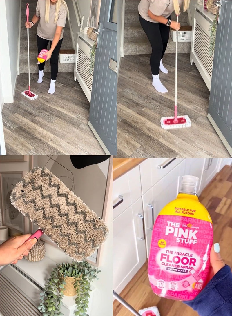 ذا بينك ستاف منظف الارضيات المباشر من ميراكل | بخاخ وممسحة 750 مل - تركيبة سريعة الجفاف | لا حاجة للماء | صديق للنباتيين | مناسب لجميع - رائحة الراوند المنعشة - Image 5