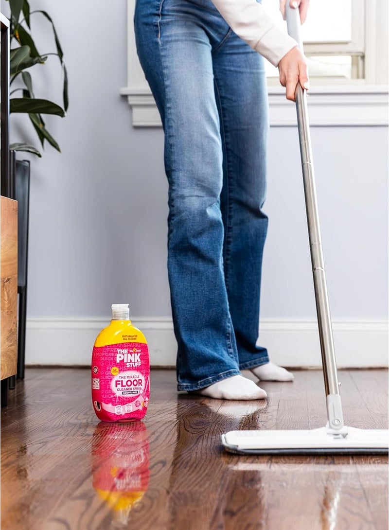 ذا بينك ستاف منظف الارضيات المباشر من ميراكل | بخاخ وممسحة 750 مل - تركيبة سريعة الجفاف | لا حاجة للماء | صديق للنباتيين | مناسب لجميع - رائحة الراوند المنعشة - Image 3