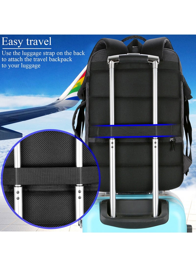 TokFaa Travel Backpack 35L Flight Approved Carry On Backpack for Men Women Large Luggage Backpack 17 Inch Waterproof Laptop Backpack Business School Weekender Overnight Daypack,Black - Image 4