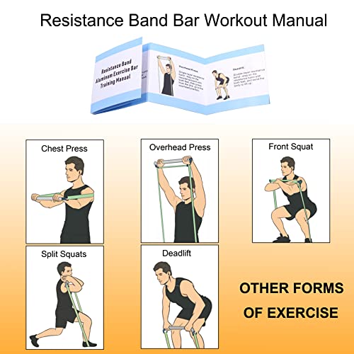 J Bryant Fitness Resistance Band Exercise Bar Large Hook 21.6" Length Heavy Duty Bar Squats Full Body Strength Training Portable Home Workout Equipment - Image 5