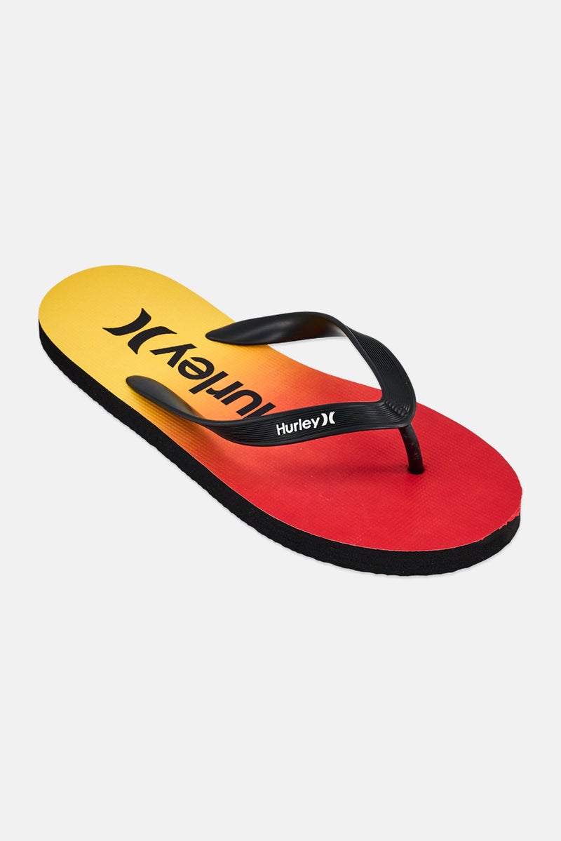 Hurley Men Brand Logo Slip On Slippers, Multicolor - Image 1