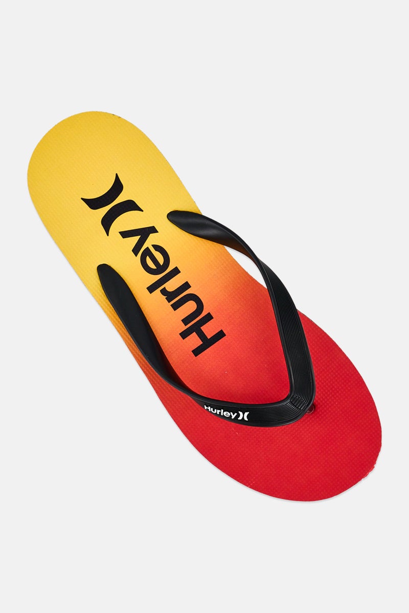 Hurley Men Brand Logo Slip On Slippers, Multicolor - Image 4