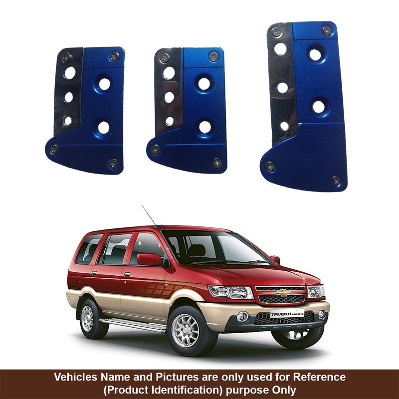 Oshotto 3 Pcs Non-Slip Manual CS-036 Car Pedals Kit Pad Covers Set Compatible with Chevrolet Tavera (Blue) - Image 1