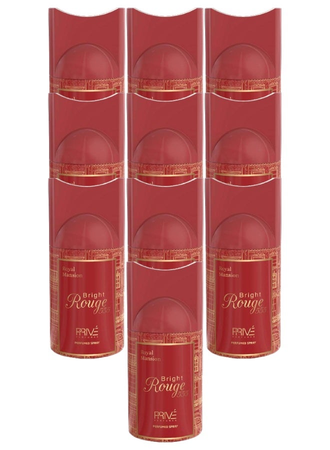 PRIVE 10 Pieces Bright Rouge 555 Body Spray 250ML - Image 1