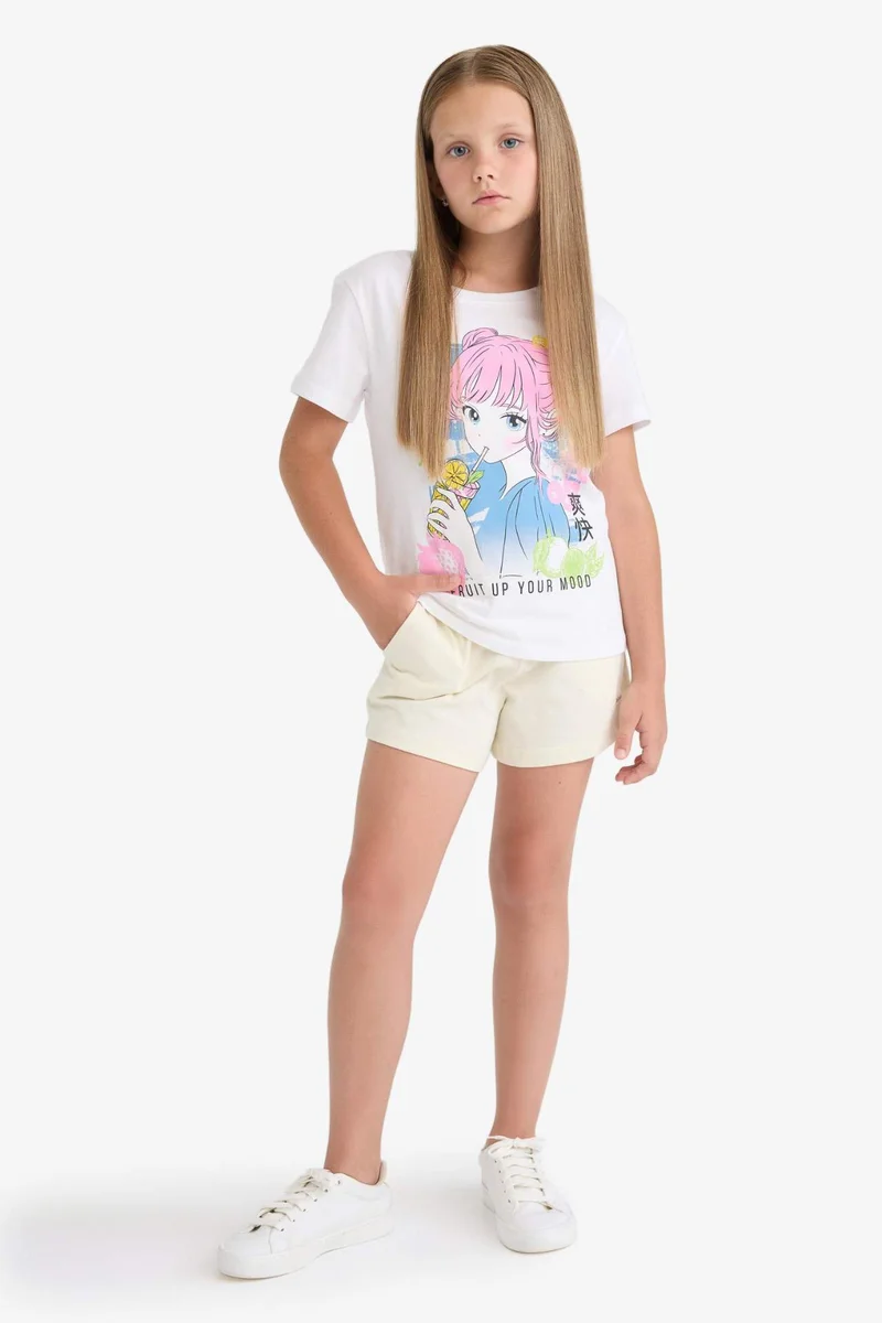 DeFacto Girl Elastic Waist Printed Shorts