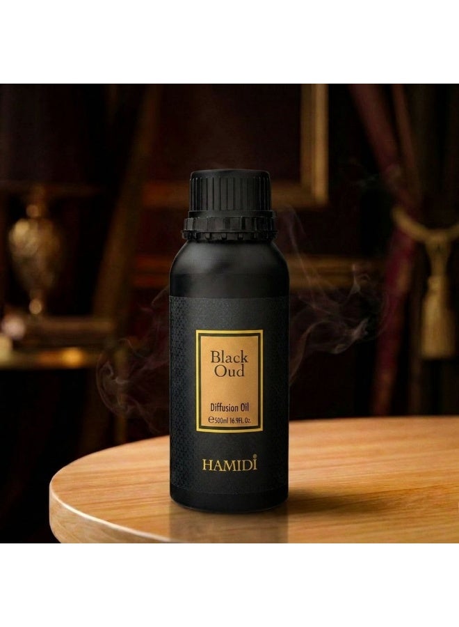 DANUBE HOME Hamidi Black Oud Diffuser Oil 500ml Strong Long Lasting Aroma - Image 1