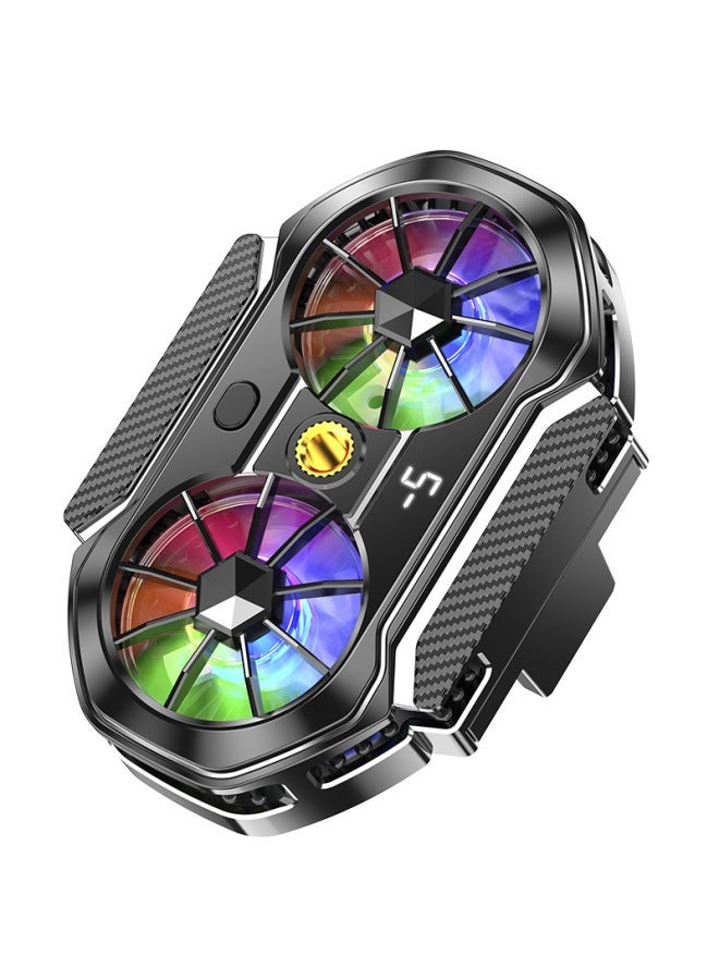 2024 FS06 Dual-fan Semiconductor Mobile Phone Radiator Live Digital Display Shift Refrigeration Cooler-Color:[FS06]  - Image 1