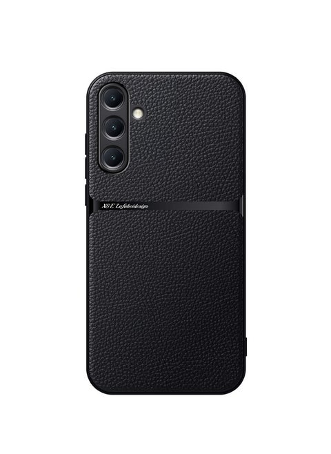 جراب سيليكون من الجلد الصناعي مقاوم للصدمات متوافق مع Samsung Galaxy A16 (اسود)