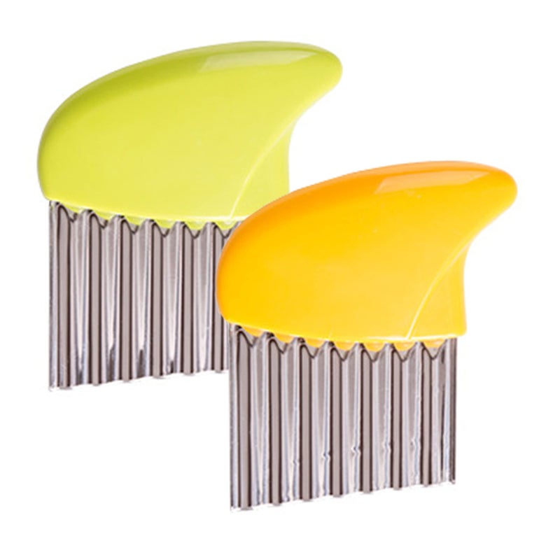 CrinkleCutter for VeggiesSaladChopper Knife 2Pcs StainlessSteelBlade Wavy