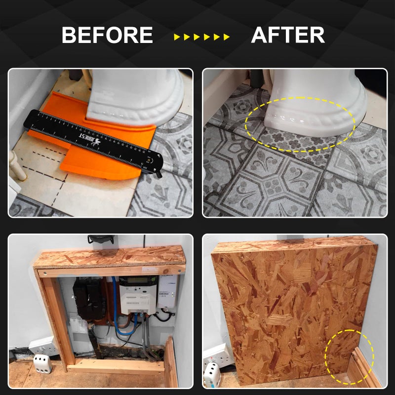 JOREST Connectable Contour Gauge 10+5 Inch with Lock, Profile Tool Scribe, Super Duplicator, Tile Flooring Woodworking, Shape Outline Edge Angle Measuring, Gifts for Father Dad Men Carpenter Handyman - Image 4