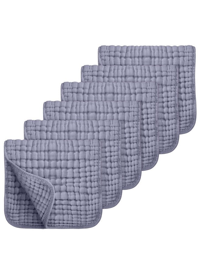 لوكسي مناديل التجشؤ من Looxii مصنوعة من قماش موسلين قطني 100%، مقاس كبير 20×10 بوصة، ناعمة للغاية وعالية الامتصاص، عبوة من 6 قطع من قماش التجشؤ للأطفال للأولاد والبنات (أزرق ضبابي) - Image 1