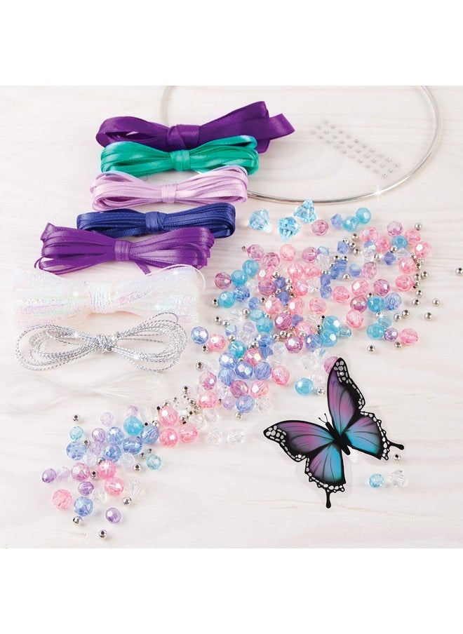 Make It Real Make It Real: DIY Dreamcatcher - Purple Pink Blue Butterfly, 175 Piece All-In-One DIY Kit, Tweens & Girls, Bedroom Décor, Arts & Crafts, Make A Beautiful Hanging Bead Dreamcatcher, Kids Ages 8+  - Image 3