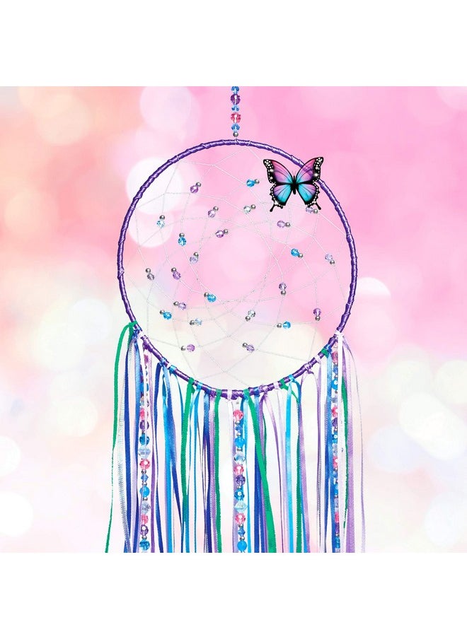 Make It Real Make It Real: DIY Dreamcatcher - Purple Pink Blue Butterfly, 175 Piece All-In-One DIY Kit, Tweens & Girls, Bedroom Décor, Arts & Crafts, Make A Beautiful Hanging Bead Dreamcatcher, Kids Ages 8+  - Image 4