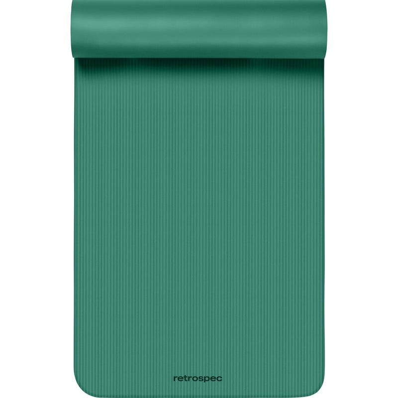 Retrospec Solana Yoga Mat 1" Thick w/Nylon Strap for Men & Women - Non Slip Exercise Mat for Home Yoga, Pilates, Stretching, Floor & Fitness Workouts - Elm Green - Image 3