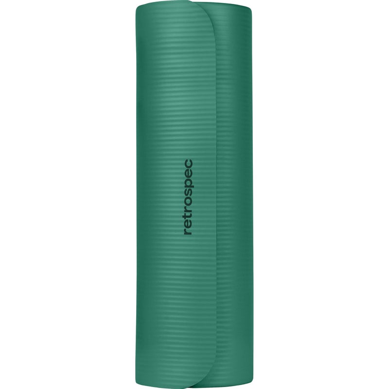 Retrospec Solana Yoga Mat 1" Thick w/Nylon Strap for Men & Women - Non Slip Exercise Mat for Home Yoga, Pilates, Stretching, Floor & Fitness Workouts - Elm Green - Image 2