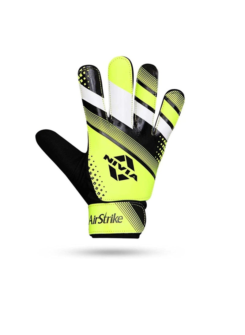 Nivia Air Strike Goalkeeper/Hand Gloves with Grip | Black/Green | Unisex | for Football, Soccer Goalkeeping Gloves  - Image 2